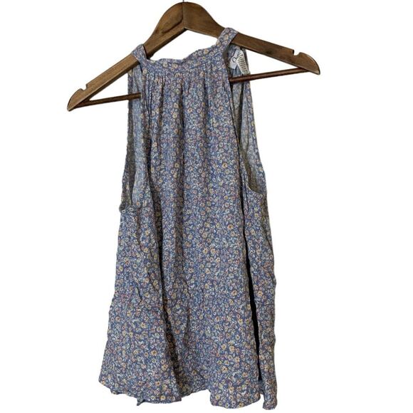 Japna Halter Neck Ditsy Floral Tank Top Womens Sz M Cottagecore Keyhole Back - Picture 1 of 8